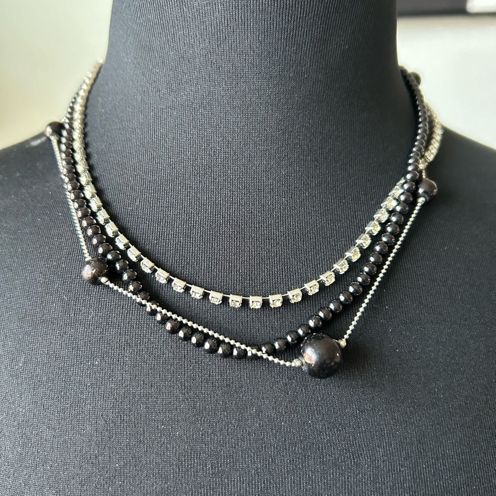 Black and silver necklace